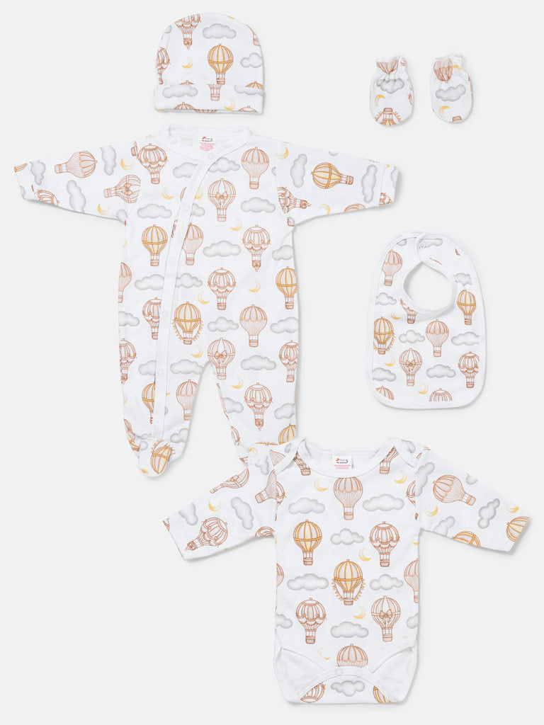 Baby All-In-One 5-Piece Set Hot Air Balloon Collection - Beige