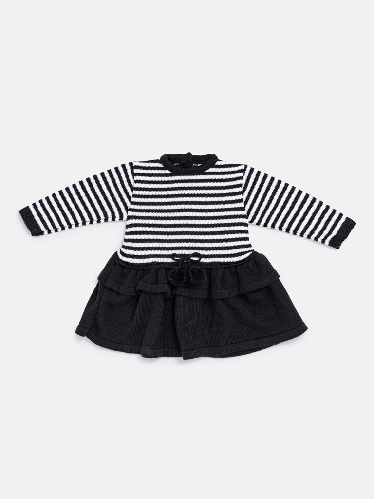 Baby Girl Carlota Collection Knitted Dress - Black