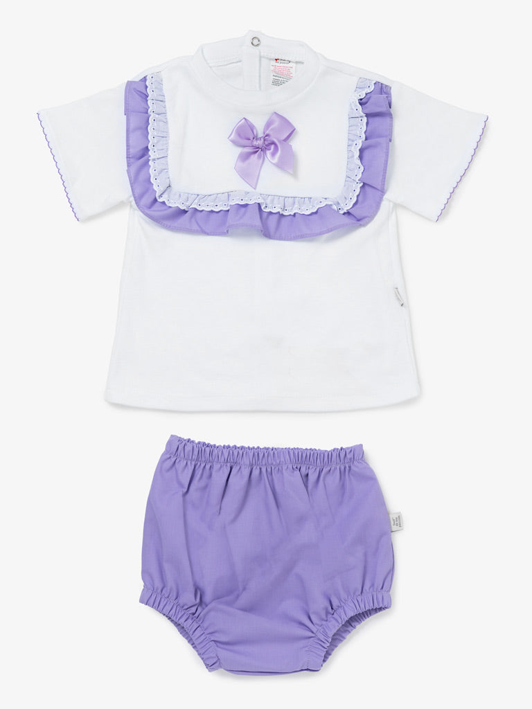 Baby Girl Carla Collection 2-Piece Romper Set - Purple