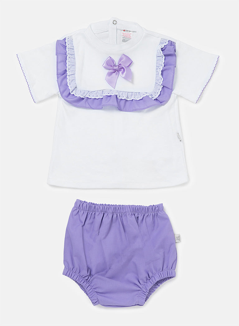 Baby Girl Carla Collection 2-Piece Romper Set - Purple