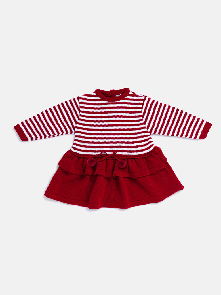 Baby Girl Carlota Collection Knitted Dress - Red