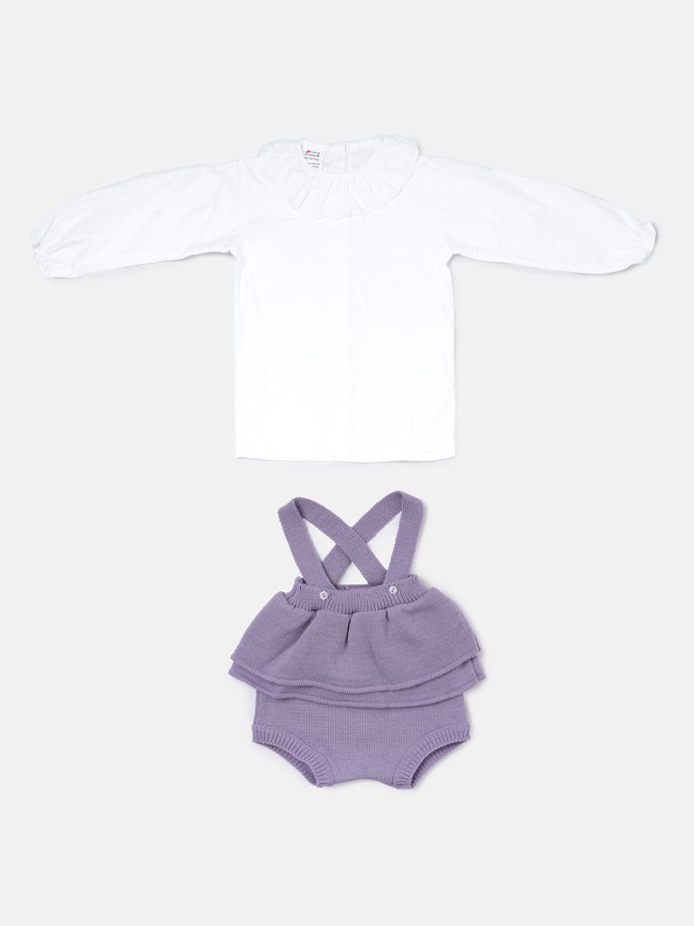 Baby Girl Nerea Collection 2-piece Spanish Knitted Set - Lilac