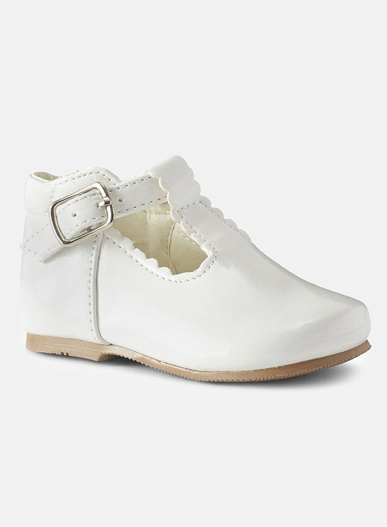 Baby Girl Arianna Collection Buckle Strap Shoes - White bluebell