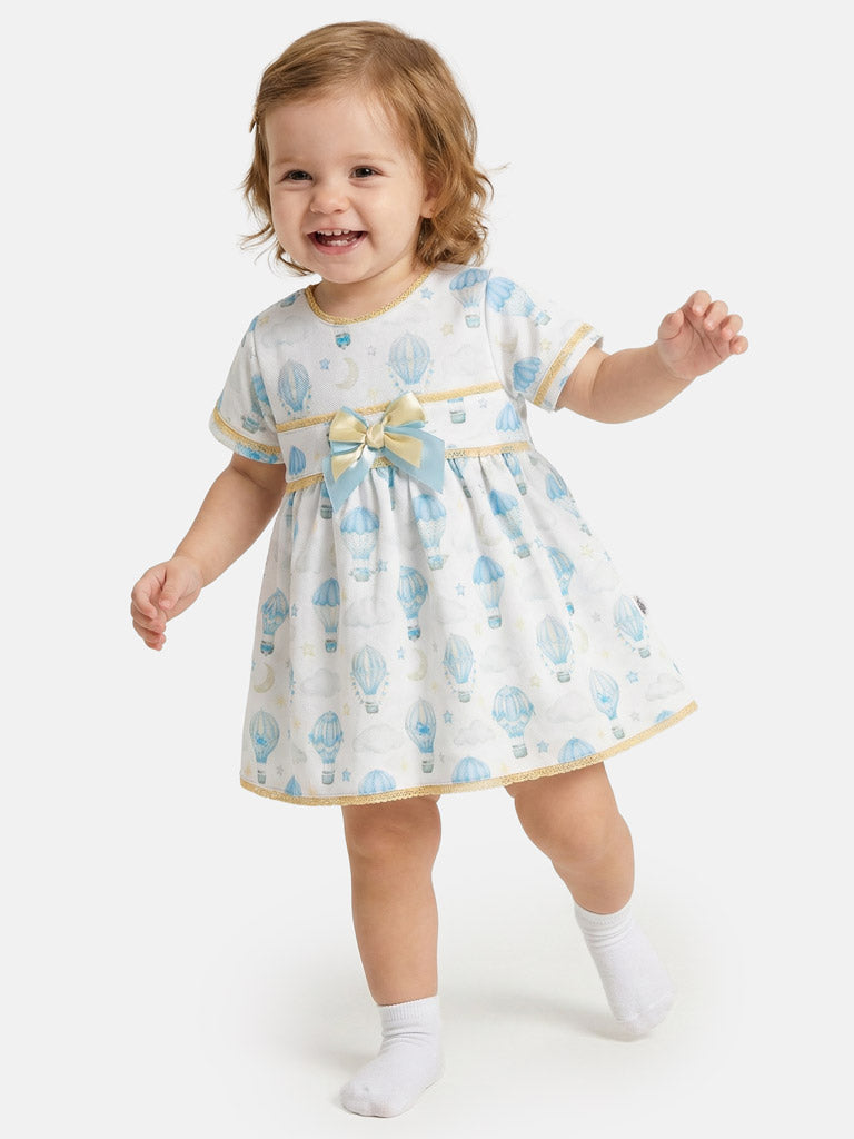 Baby Girl Balloon Collection Dress & Bloomers Set - Baby Blue