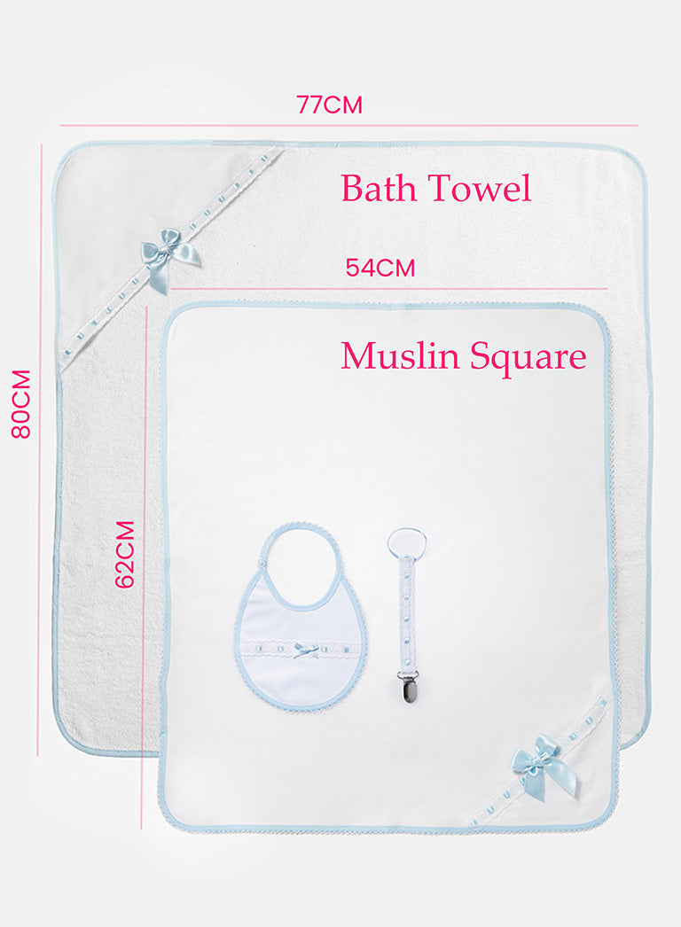 Newborn Essentials Premium 4-Piece Gift Box Set - Baby Blue