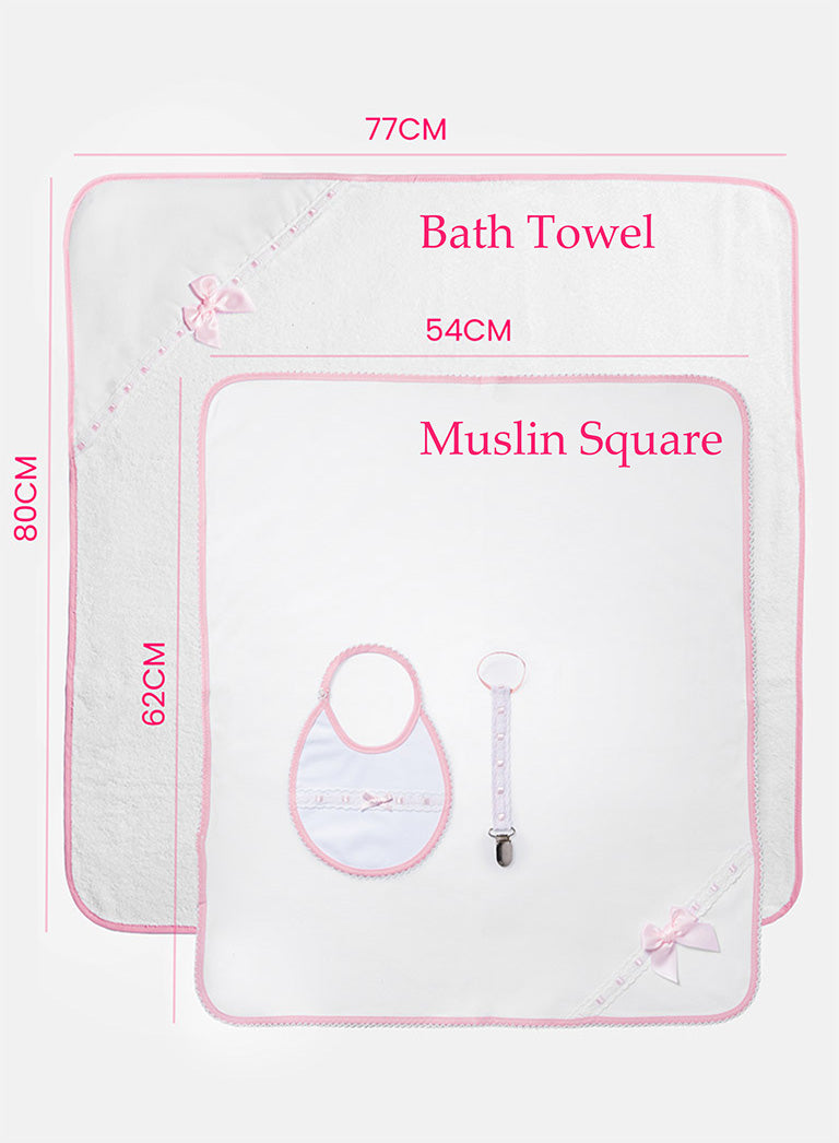 Newborn Essentials Premium 4-Piece Gift Box Set - Baby Pink