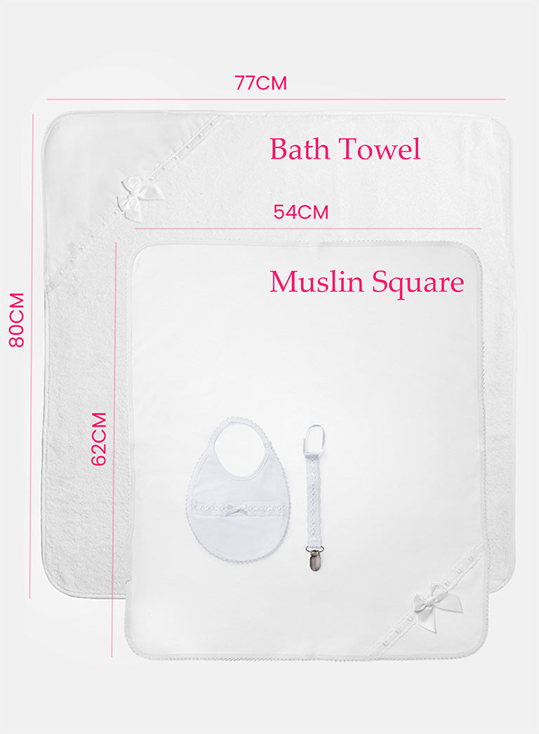 Newborn Essentials Premium 4-Piece Gift Box Set - White