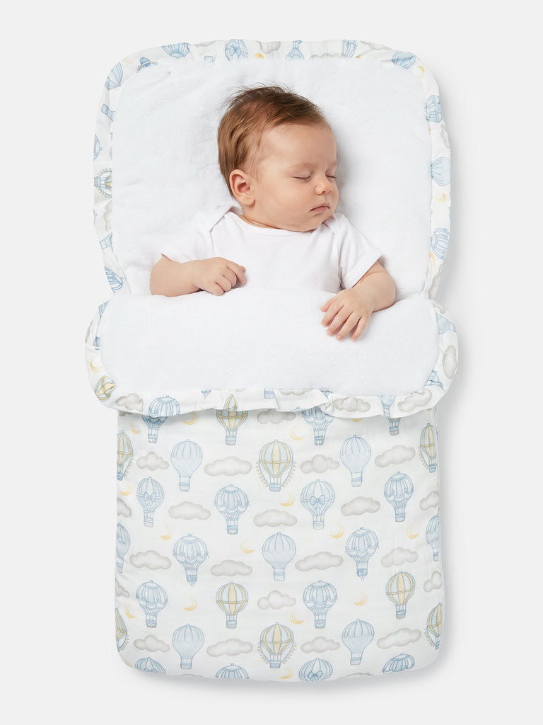 Baby Hot Air Balloon Collection Footmuff - Baby Blue