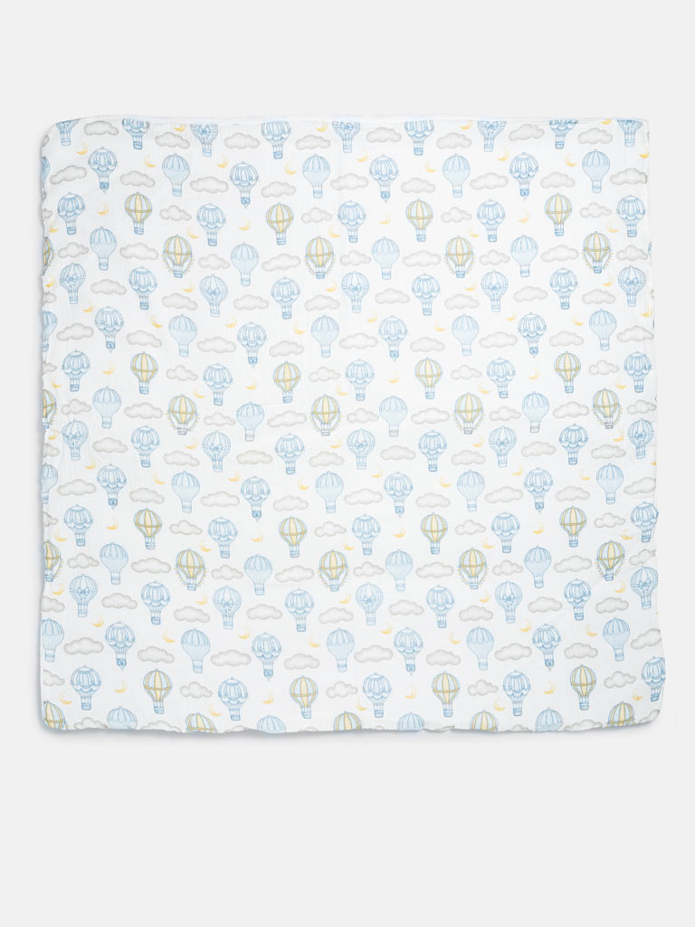 Baby Hot Air Balloon Collection Blanket - Baby Blue