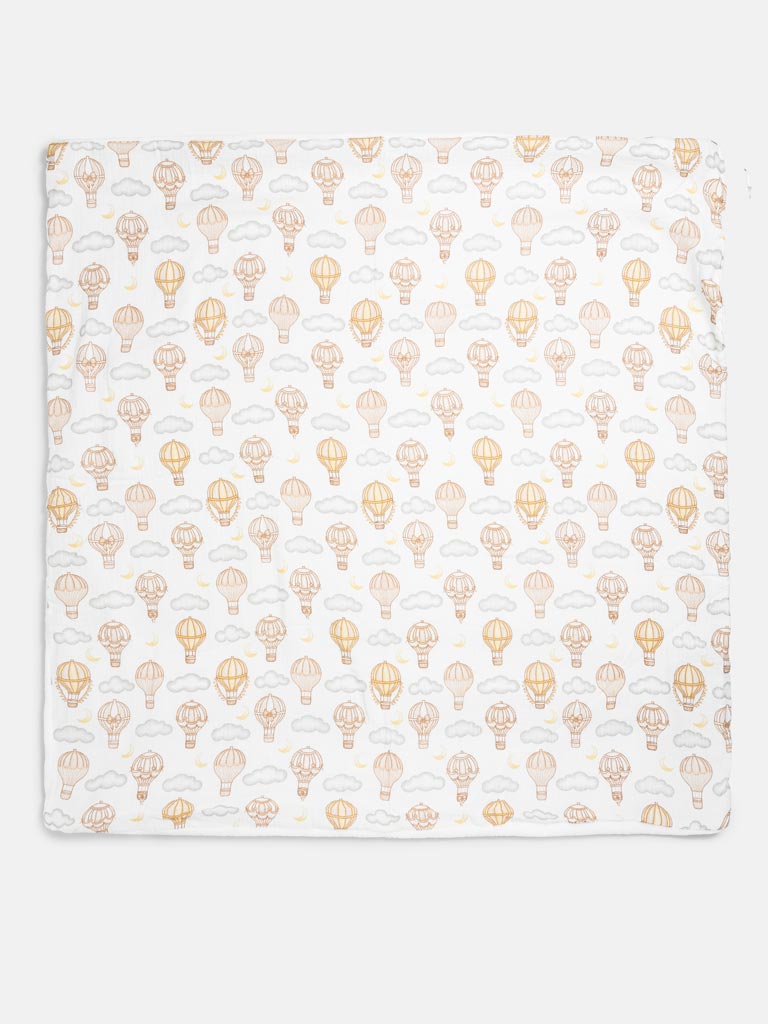 Baby Hot Air Balloon Collection Blanket - Beige
