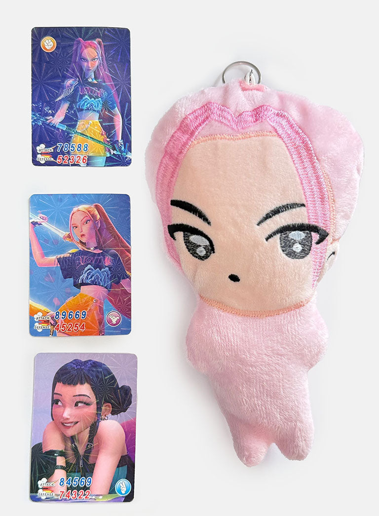 K-POP DEMON HUNTERS Mystery Plush Charm & Trading Cards - Blind Bag - Size L (27cm)