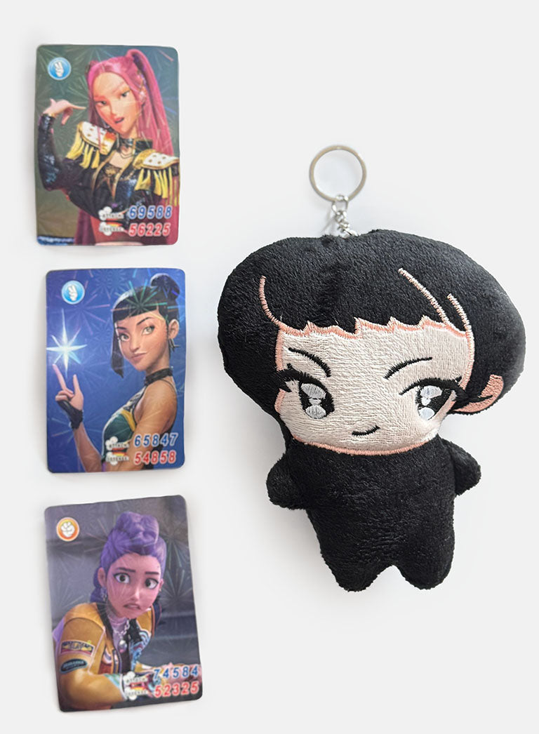 K-POP DEMON HUNTERS Mystery Plush Charm & Trading Cards - Blind Bag - Size M (22cm)