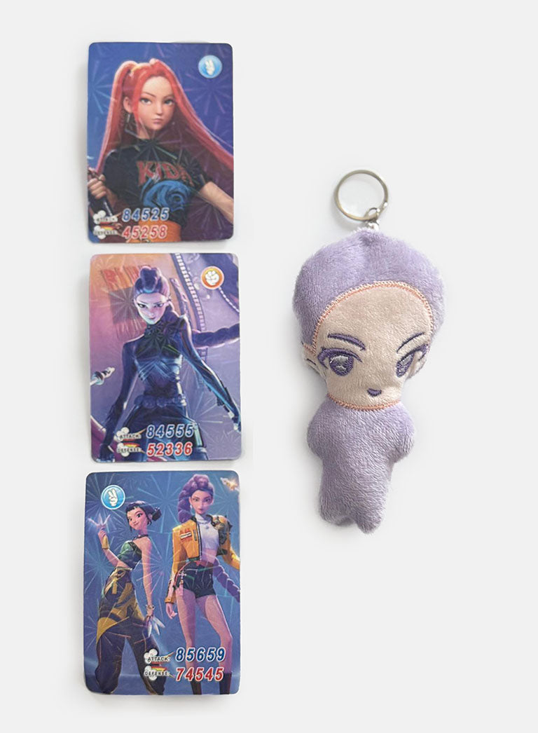 K-POP DEMON HUNTERS Mystery Plush Charm & Trading Cards - Blind Bag - Size S (17cm)