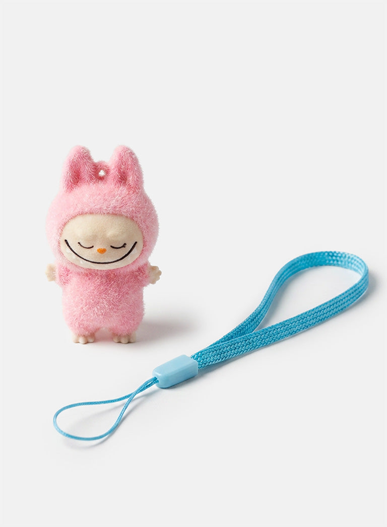 Mini Flocked Labubu "Exciting Macaron" Charm – Single Blind Box – Unofficial item