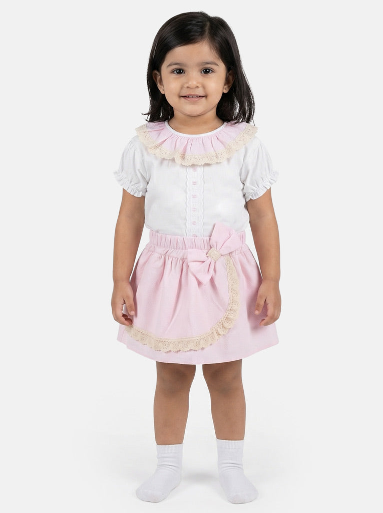 Baby Girl Theresa Collection 3-piece Spanish Romper Set - Baby Pink