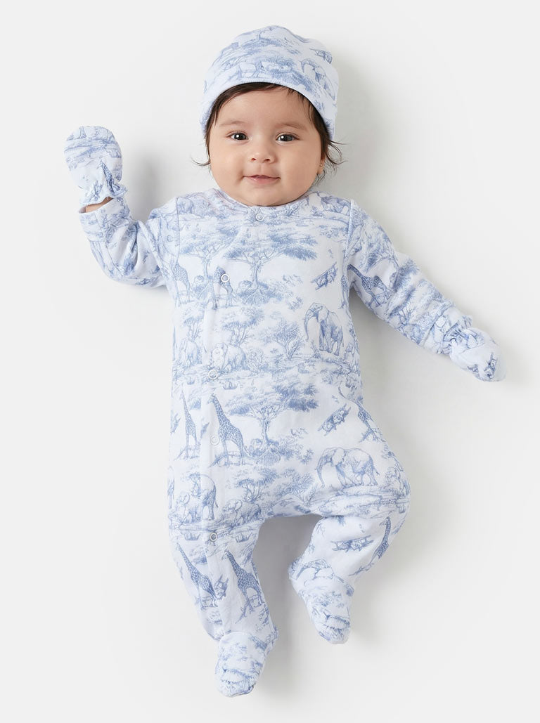Baby Grow Safari Collection 3-Piece Set - Baby Blue