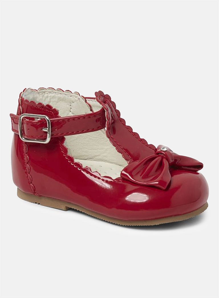 Baby Girl Sally Collection Buckle Strap Shoes - Red