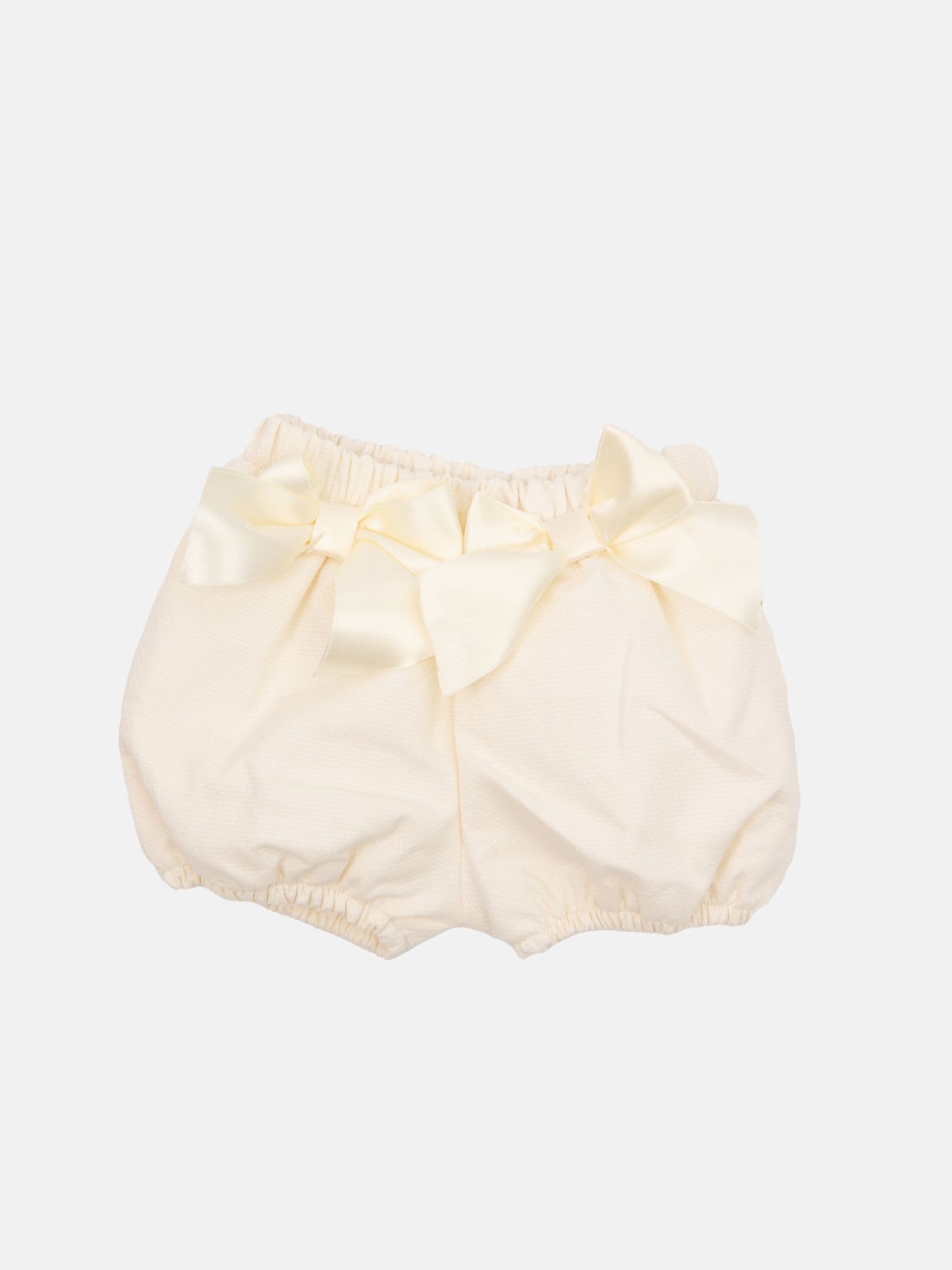 Baby Girl Tavira Collection Spanish Romper with 2 bows - Cream