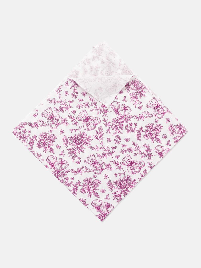 Baby Muslin Square - Teddy Collection - Cherry Red