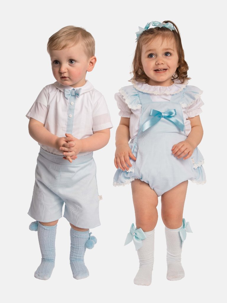 Baby Girl/Boy Daisy Spanish Romper Bundle- Baby Blue