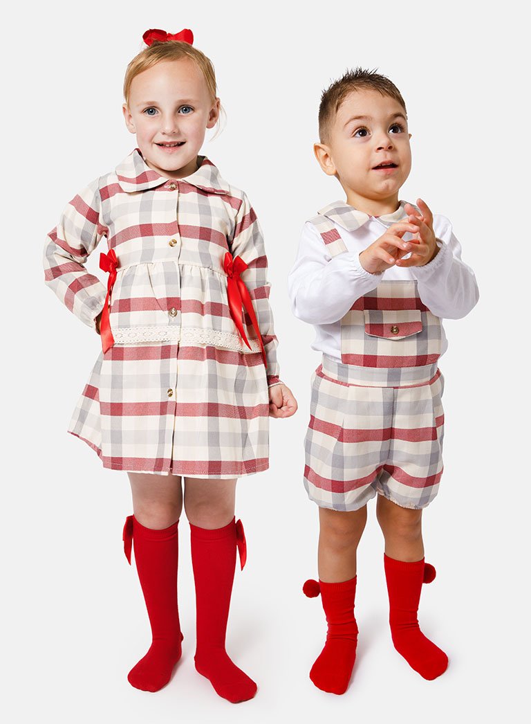 Matching Girl/Boy Kylie-Kristian Tartan Bundle - Red