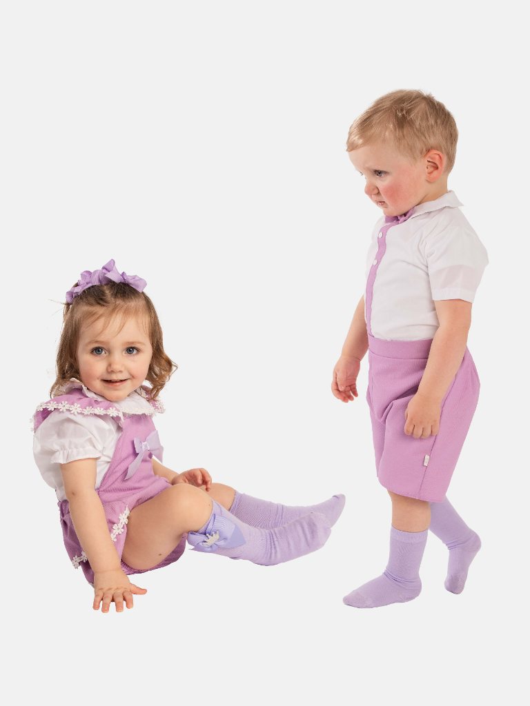 Baby Girl/Boy Daisy Spanish Romper Bundle - Lilac Purple