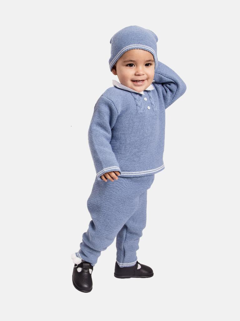 Baby Boy Jose Collection Knitted 3 piece set - Blue