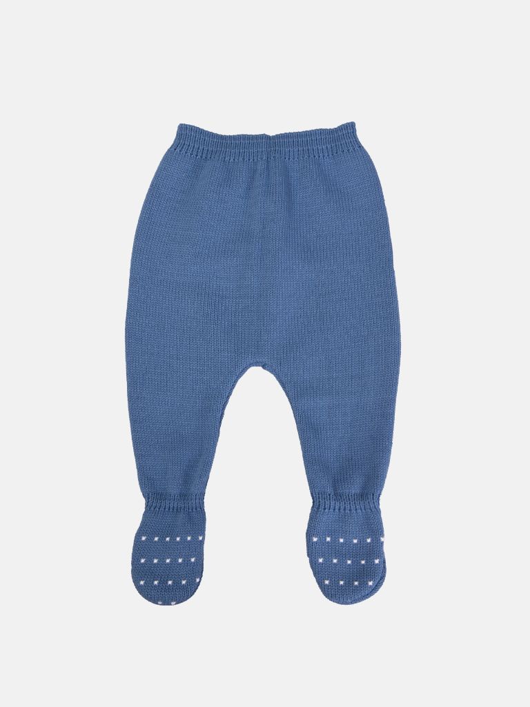 Baby Unisex 3-piece Dotted Line Knitted Gift Box Set - Blue
