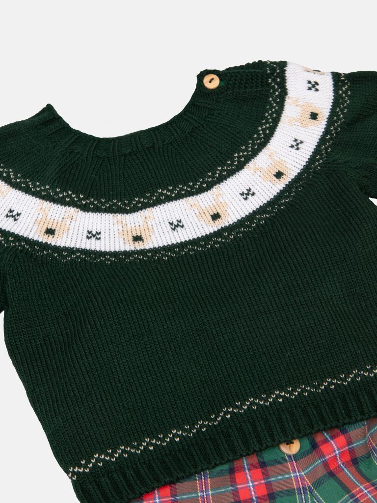 Baby Boy Rudolph Collection Knitted 2-piece Set - Green