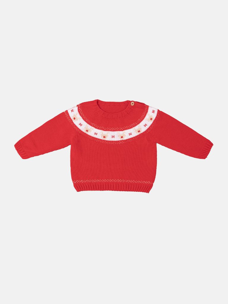 Baby Boy Rudolph Collection Knitted 2-piece Set - Red & Blue