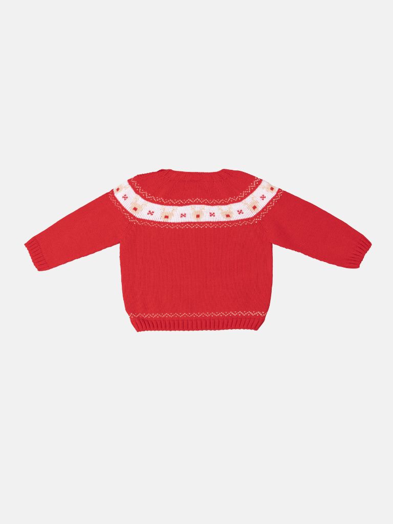 Baby Boy Christmas Knitted Jumper - Red