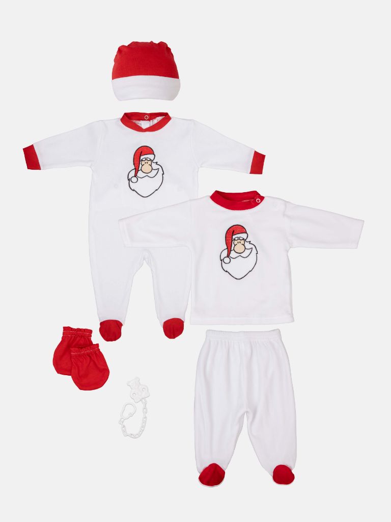 Baby Unisex 6-piece Christmas Gift Box Set - Red