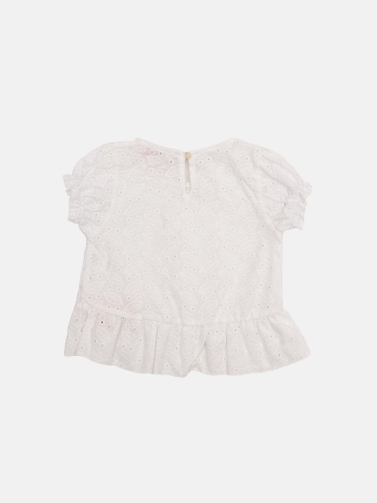 Baby Girl Amelie French Collection 3-piece Summer Kids Frilly Top, Pants and Bandana Set with Bow - White and Orange