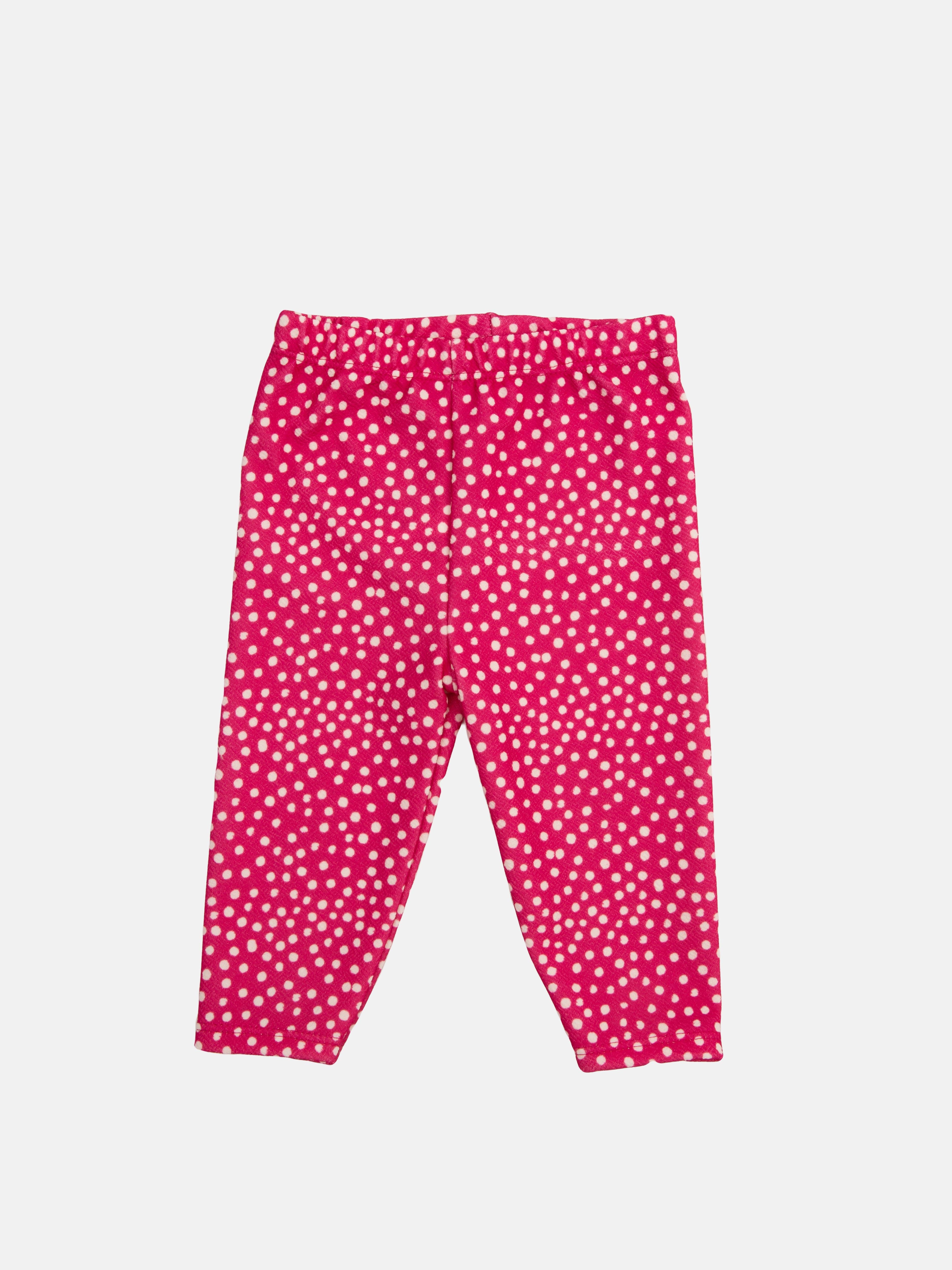 Baby Girl Kitty Cat French Collection 3-piece Polka Dot Top, Pants and Headband Set - Fuchsia Pink