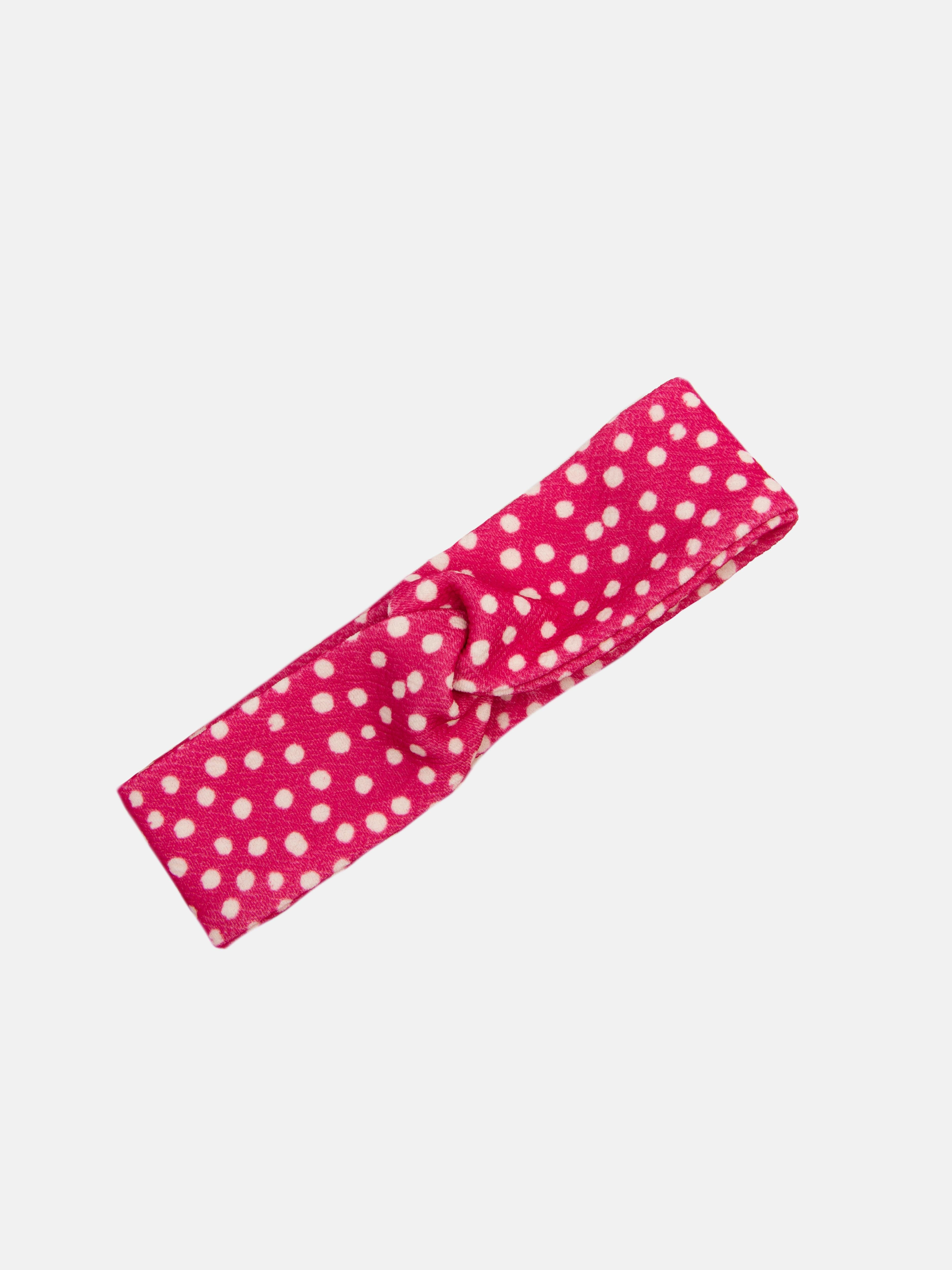 Baby Girl Kitty Cat French Collection 3-piece Polka Dot Top, Pants and Headband Set - Fuchsia Pink
