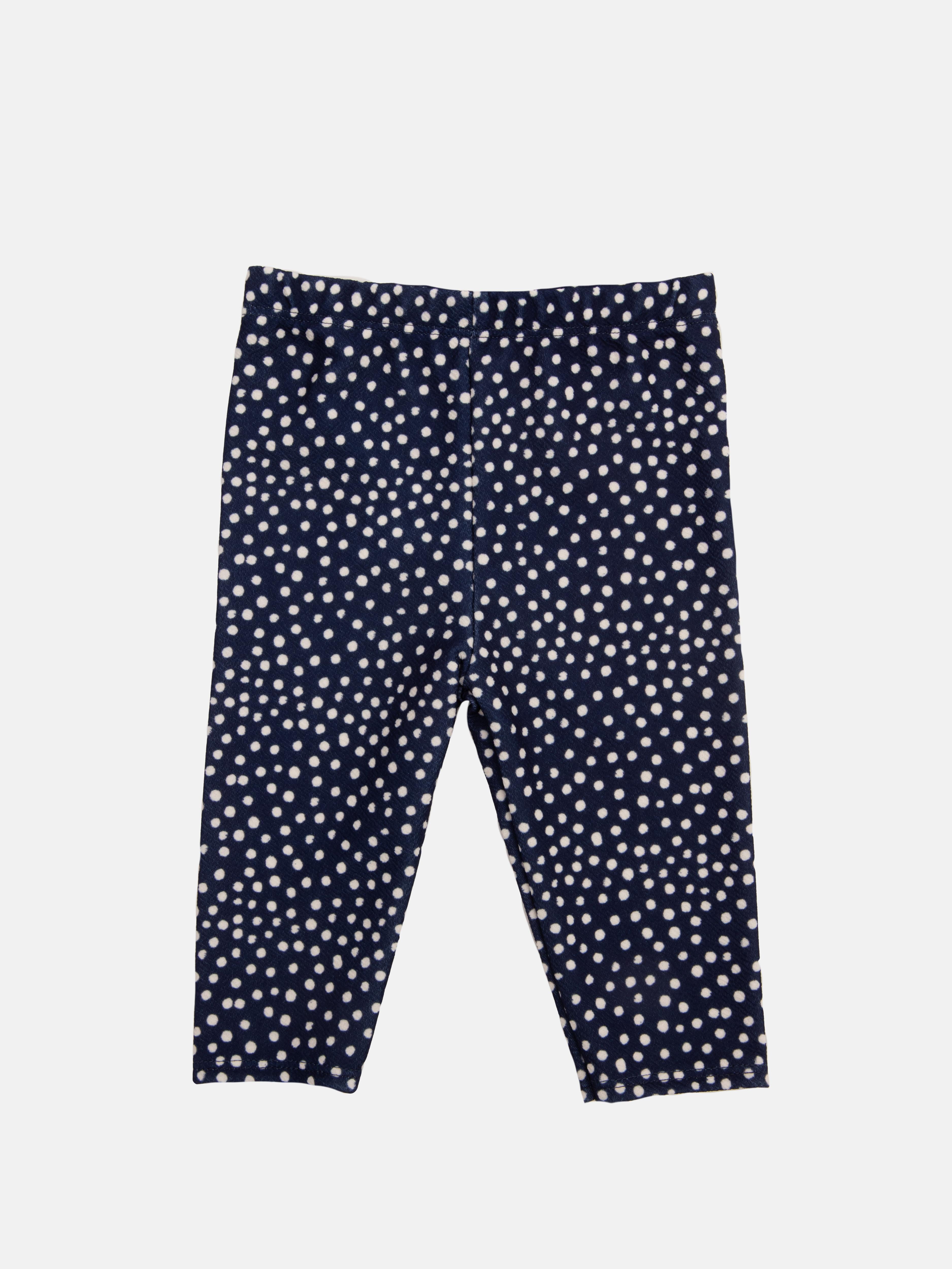 Baby Girl Kitty Cat French Collection 3-piece Polka Dot Top, Pants and Headband Set - Navy Blue
