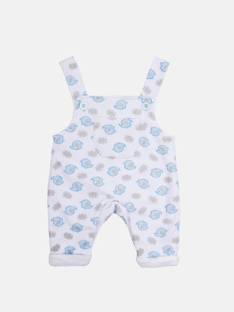 Tiny Baby Boy Elephant 3 piece set - White, Grey, and Blue