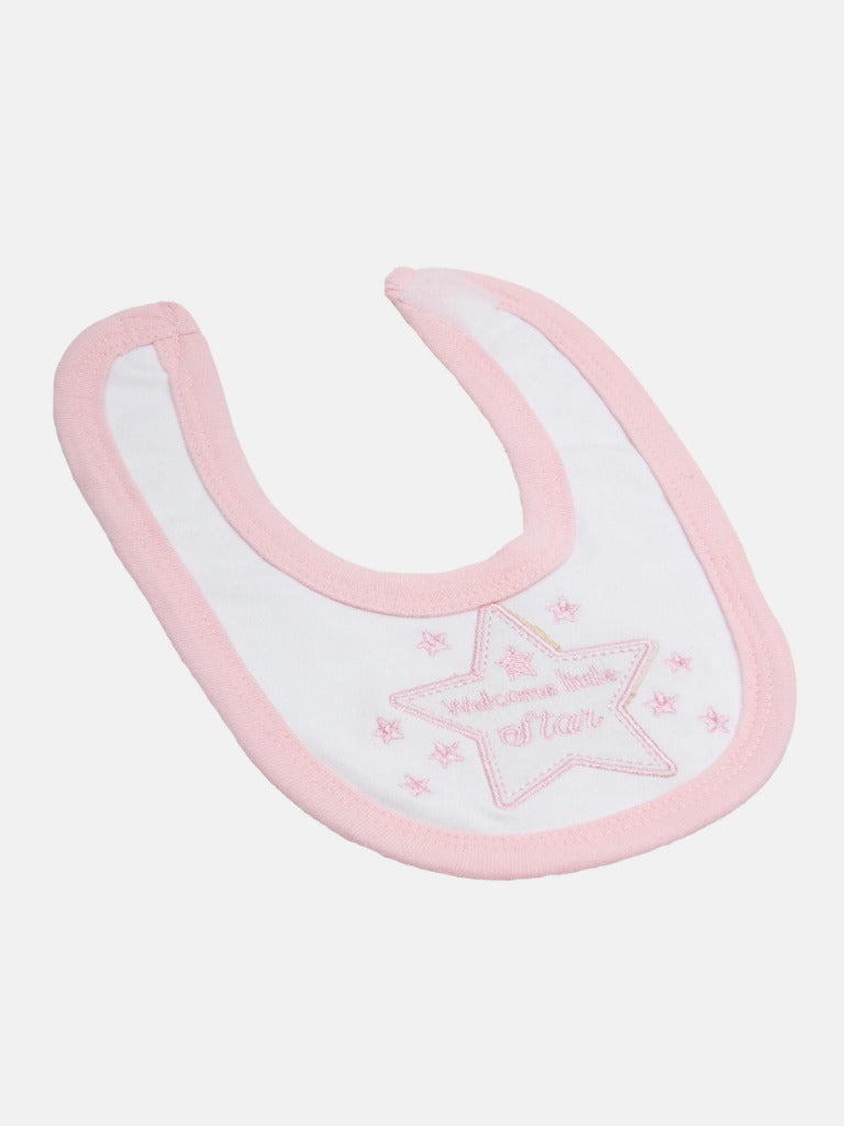 Tiny Baby Girl Star 4 piece set - White and Baby Pink