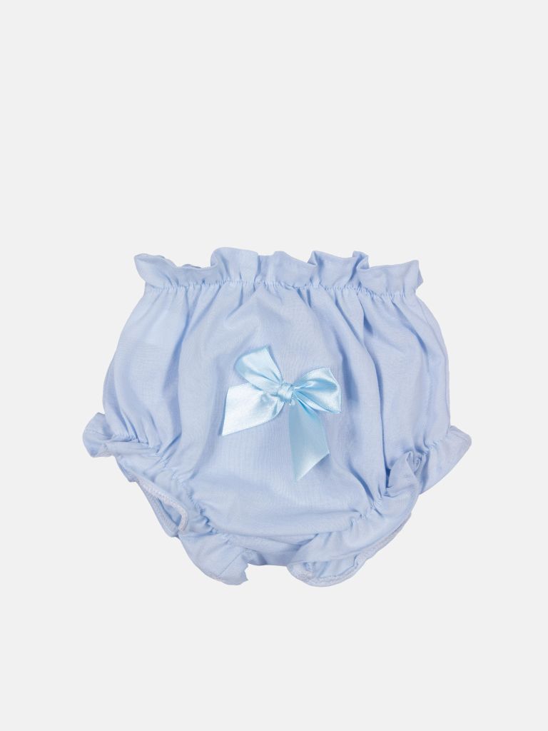 Baby Girl Lucia Collection Dress with Bows and Frilly long sleeve - Baby Blue