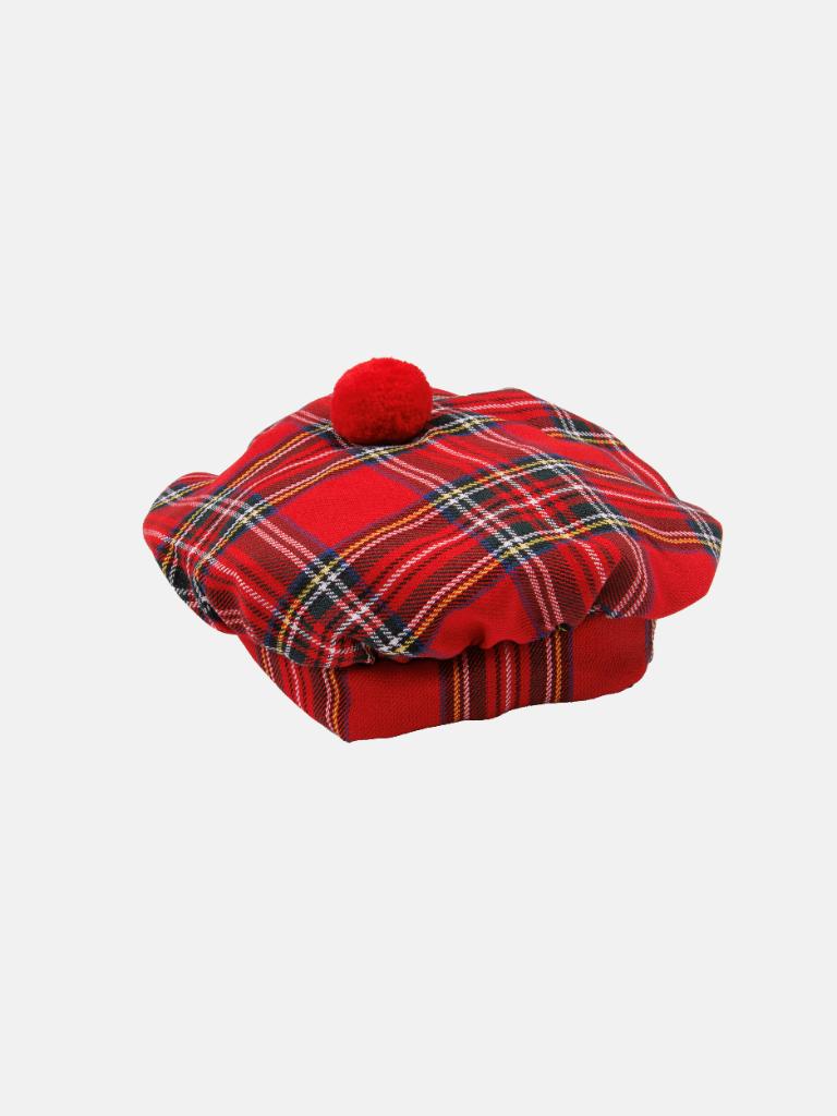 Baby Girl Star Collection Dress with Tartan Beret - Red