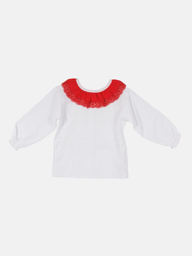 Baby Girl Winter Wonderland Collection Tartan Romper with Frills, Lace and Bows - Red collar