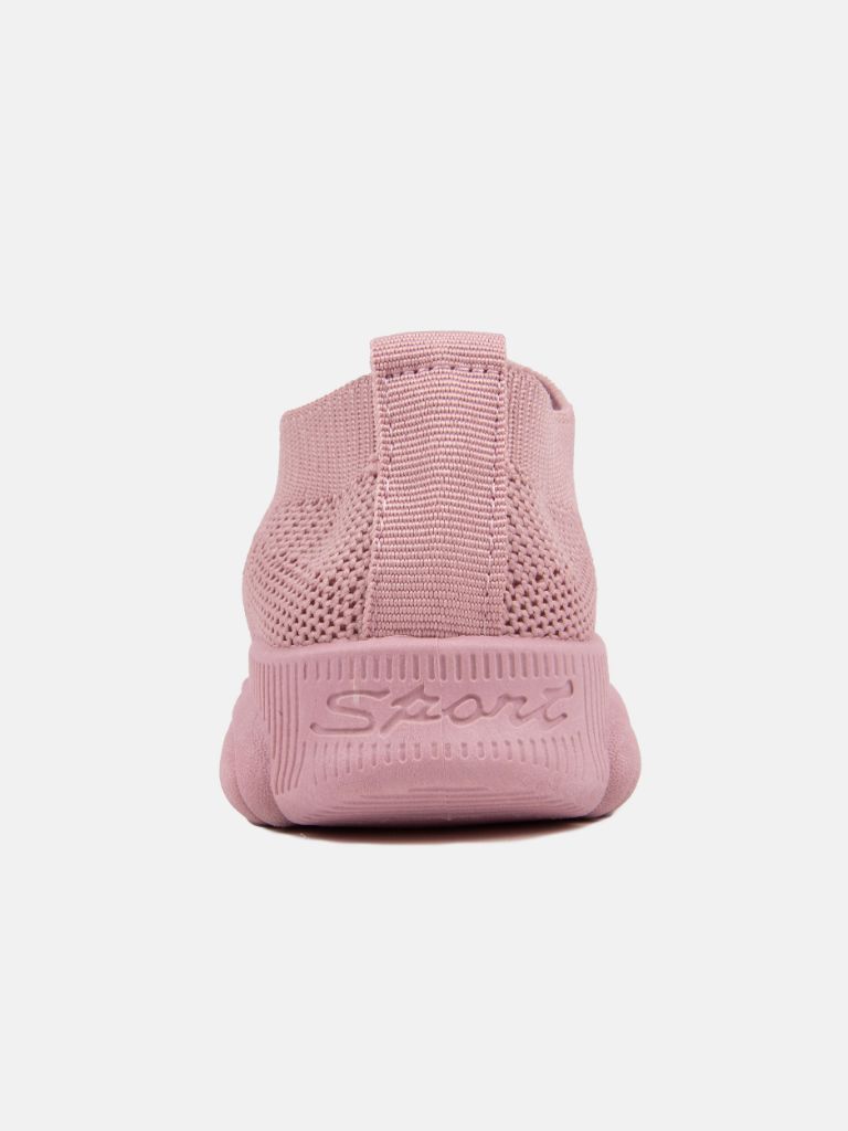 Baby Girl Mesh Sock Shoes Trainers with Teddy Design Sole - Dusty Pink