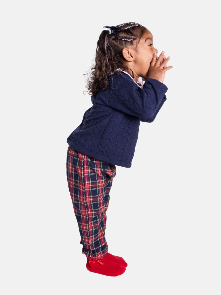 Baby Girl Holiday Angel Collection 2-piece Set - Navy Blue & Green