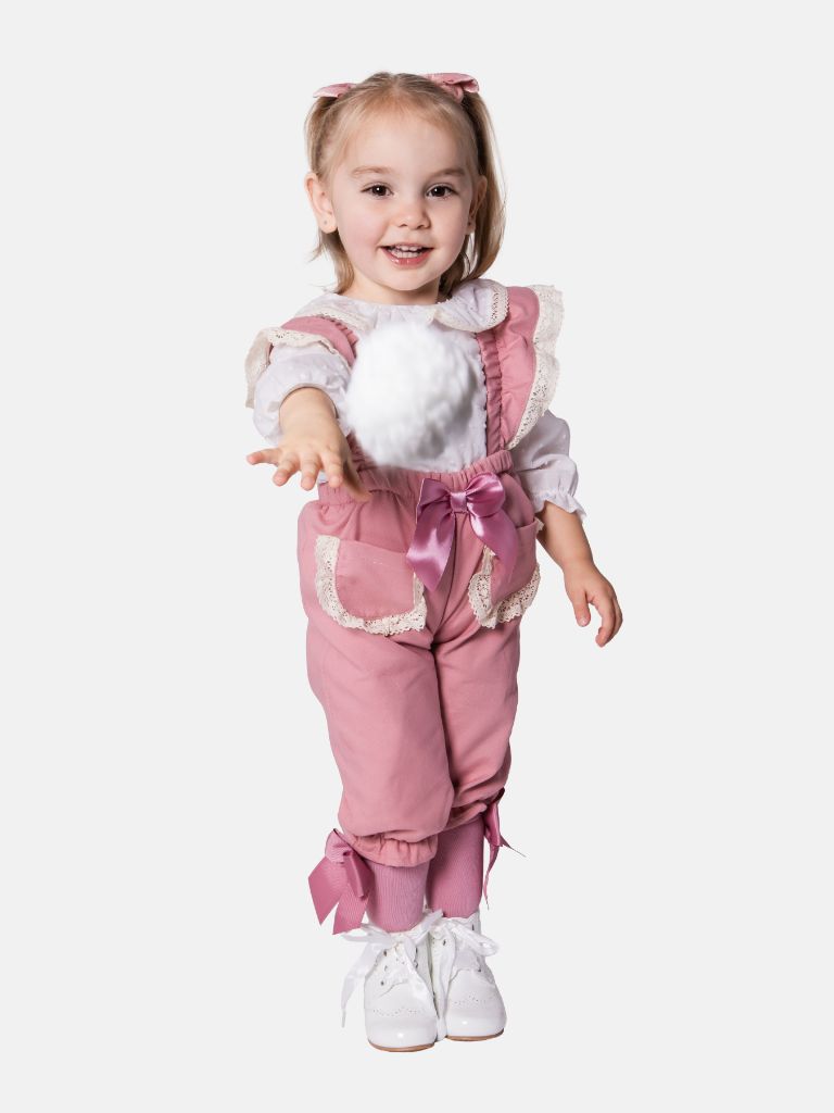 Baby Girl Clara Collection Spanish Jumpsuit - Dusty Pink
