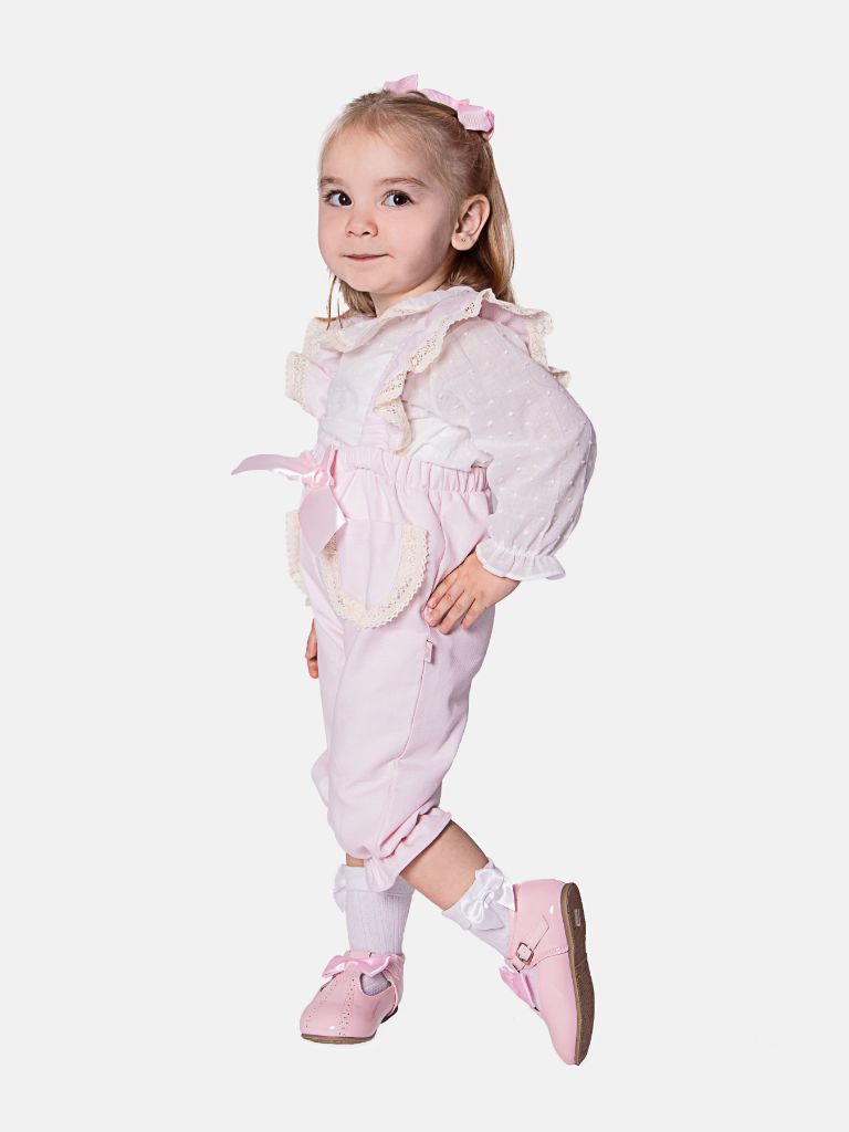 Baby Girl Clara Collection Spanish Jumpsuit - Baby Pink