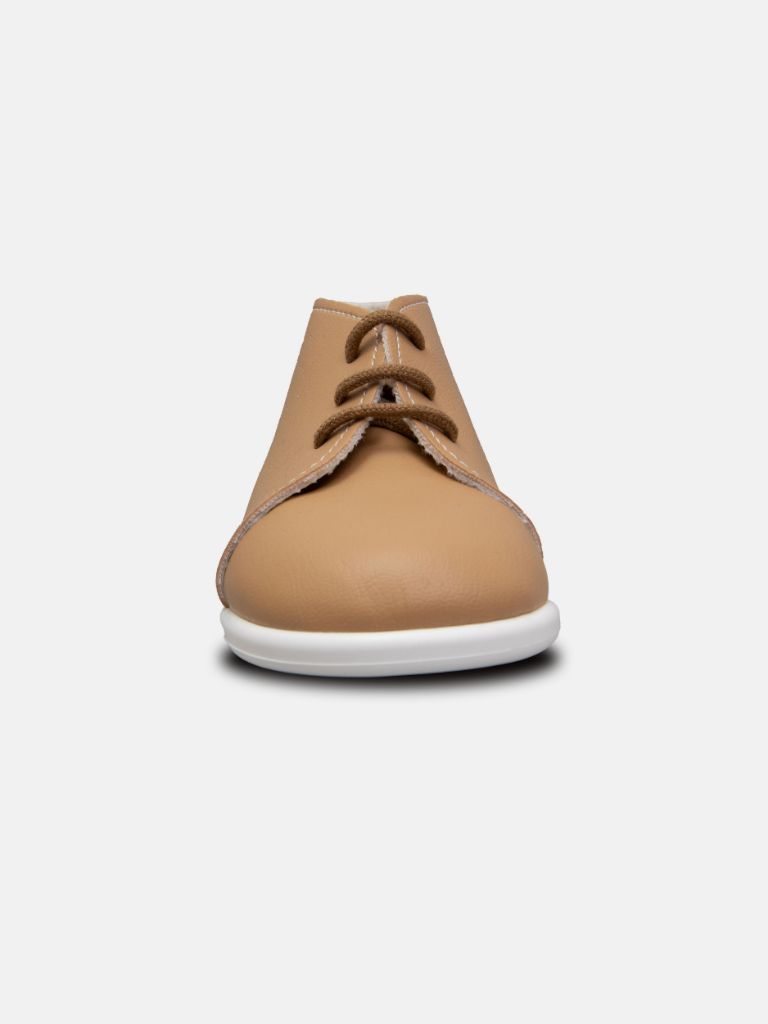 Baypods Hard Sole Boys Derby Lace-up Shoes - Camel
