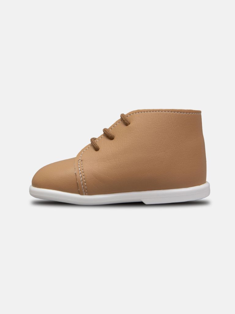 Baypods Hard Sole Boys Derby Lace-up Shoes - Camel