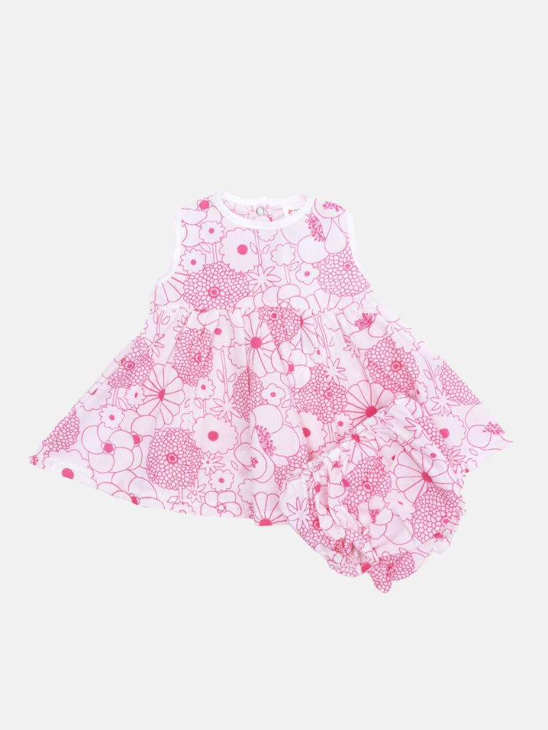 Baby Girl summer Floral Dress with knickers - Pink
