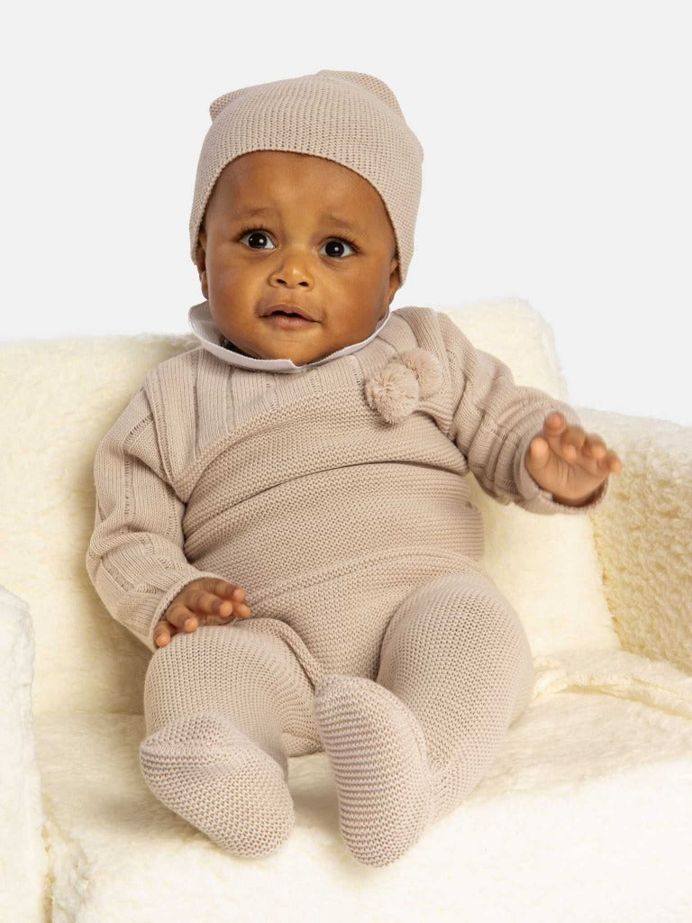 Baby Boy Hugo Collection 3-piece Beige Knitted Set