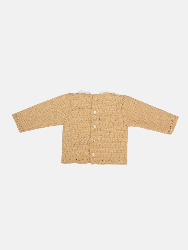 Baby Unisex Pom-pom 3-piece Knitted Gift Box Set - Camel Yellow